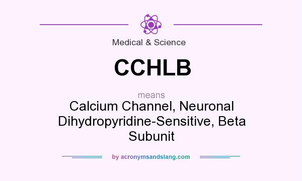 What does CCHLB mean? It stands for Calcium Channel, Neuronal Dihydropyridine-Sensitive, Beta Subunit