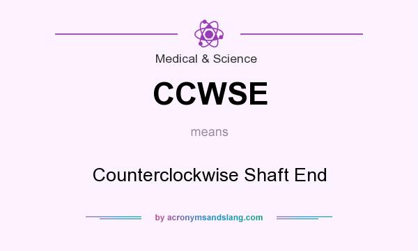 What does CCWSE mean? It stands for Counterclockwise Shaft End