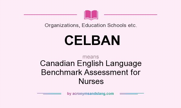 What does CELBAN mean? It stands for Canadian English Language Benchmark Assessment for Nurses