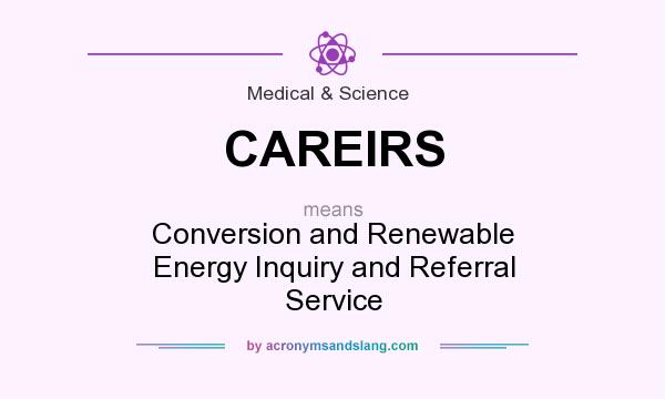 What does CAREIRS mean? It stands for Conversion and Renewable Energy Inquiry and Referral Service