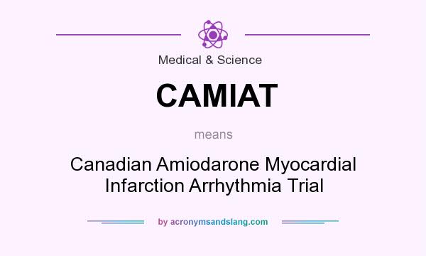 What does CAMIAT mean? It stands for Canadian Amiodarone Myocardial Infarction Arrhythmia Trial