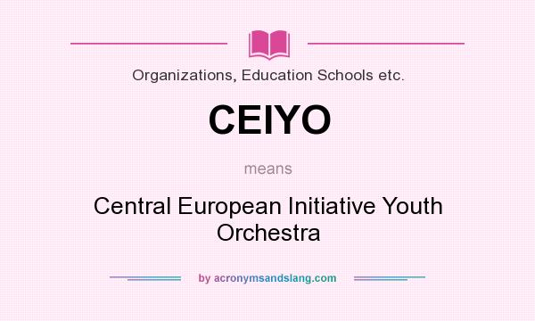 What does CEIYO mean? It stands for Central European Initiative Youth Orchestra