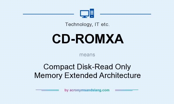 What does CD-ROMXA mean? It stands for Compact Disk-Read Only Memory Extended Architecture
