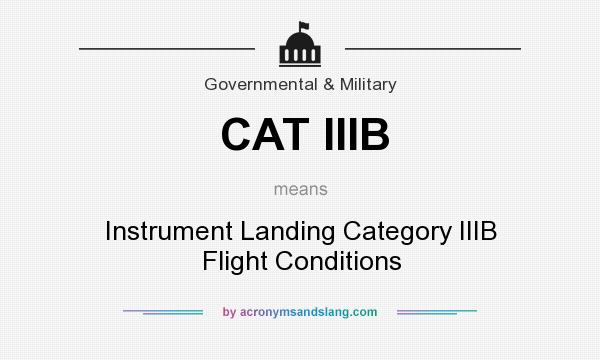 What does CAT IIIB mean? It stands for Instrument Landing Category IIIB Flight Conditions