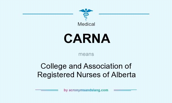 What does CARNA mean? It stands for College and Association of Registered Nurses of Alberta