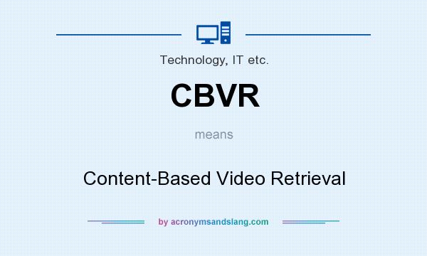 What does CBVR mean? It stands for Content-Based Video Retrieval