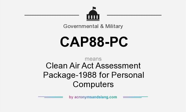 What does CAP88-PC mean? It stands for Clean Air Act Assessment Package-1988 for Personal Computers