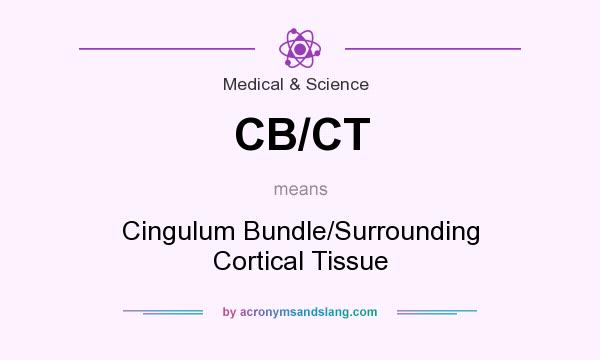 What does CB/CT mean? It stands for Cingulum Bundle/Surrounding Cortical Tissue