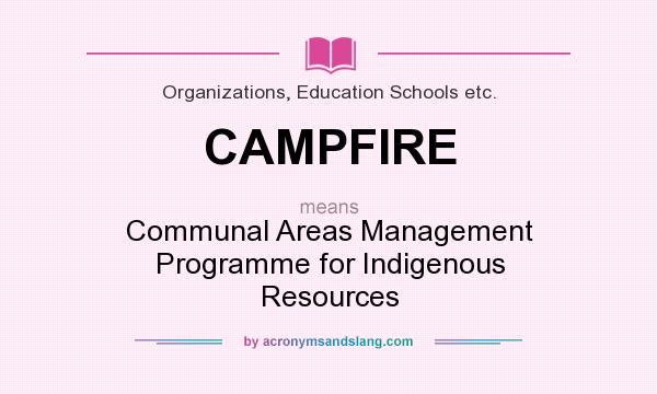 What does CAMPFIRE mean? It stands for Communal Areas Management Programme for Indigenous Resources