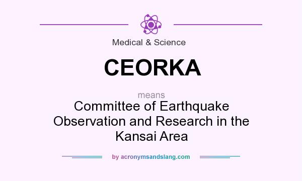 What does CEORKA mean? It stands for Committee of Earthquake Observation and Research in the Kansai Area