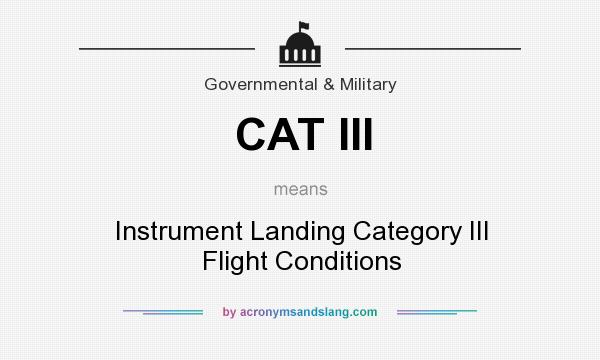 What does CAT III mean? It stands for Instrument Landing Category III Flight Conditions