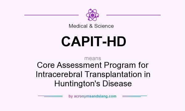 What does CAPIT-HD mean? It stands for Core Assessment Program for Intracerebral Transplantation in Huntington`s Disease