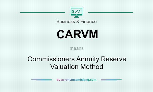 What does CARVM mean? It stands for Commissioners Annuity Reserve Valuation Method