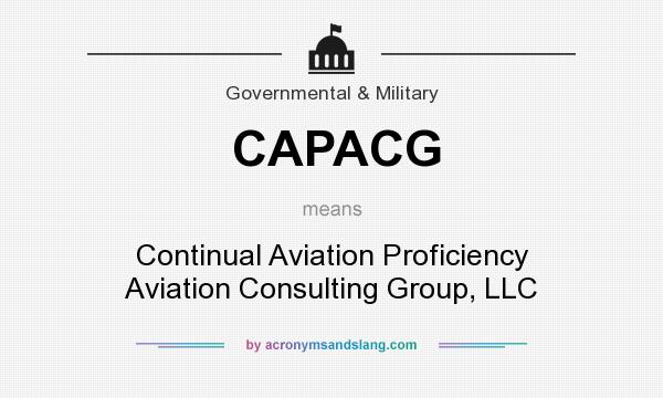 What does CAPACG mean? It stands for Continual Aviation Proficiency Aviation Consulting Group, LLC