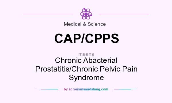 What does CAP/CPPS mean? It stands for Chronic Abacterial Prostatitis/Chronic Pelvic Pain Syndrome
