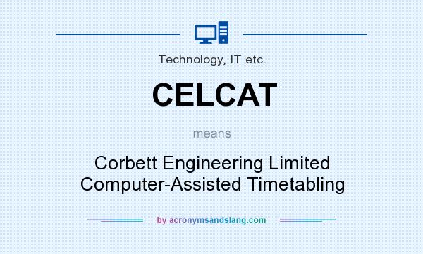 What does CELCAT mean? It stands for Corbett Engineering Limited Computer-Assisted Timetabling