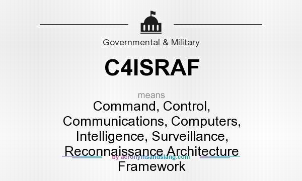 What does C4ISRAF mean? It stands for Command, Control, Communications, Computers, Intelligence, Surveillance, Reconnaissance Architecture Framework