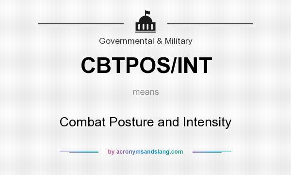 What does CBTPOS/INT mean? It stands for Combat Posture and Intensity