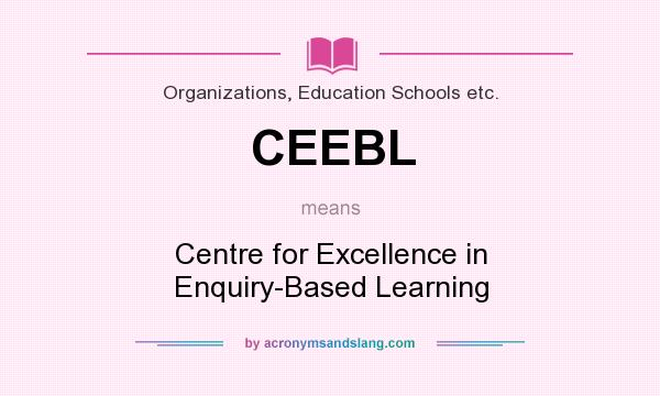 What does CEEBL mean? It stands for Centre for Excellence in Enquiry-Based Learning