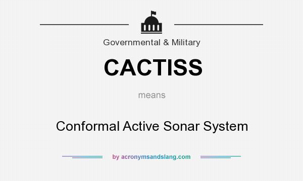 What does CACTISS mean? It stands for Conformal Active Sonar System