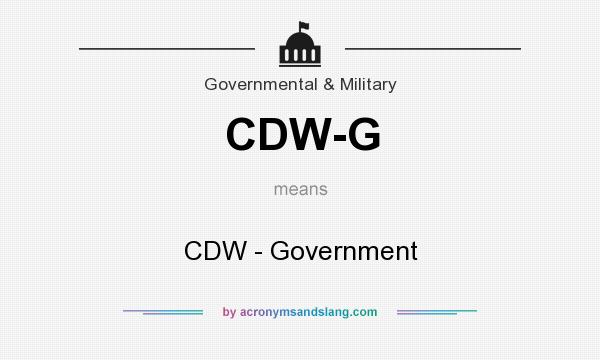 What does CDW-G mean? It stands for CDW - Government