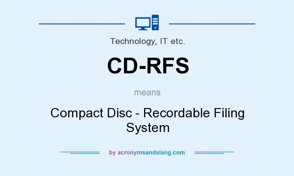 What does CD-RFS mean? It stands for Compact Disc - Recordable Filing System