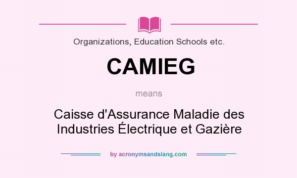 What does CAMIEG mean? It stands for Caisse d`Assurance Maladie des Industries Électrique et Gazière
