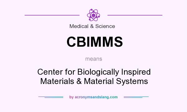 What does CBIMMS mean? It stands for Center for Biologically Inspired Materials & Material Systems