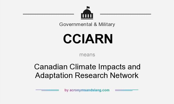 What does CCIARN mean? It stands for Canadian Climate Impacts and Adaptation Research Network