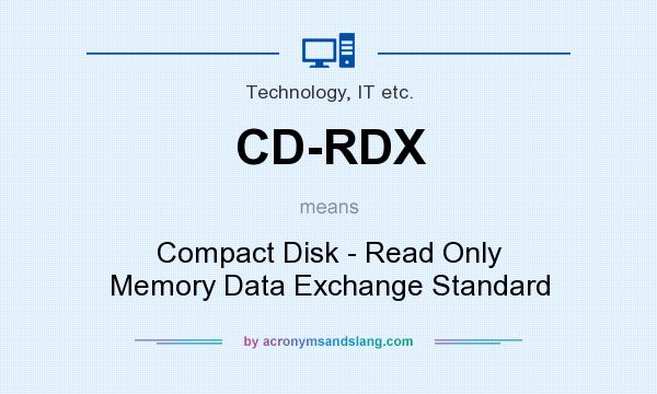 What does CD-RDX mean? It stands for Compact Disk - Read Only Memory Data Exchange Standard