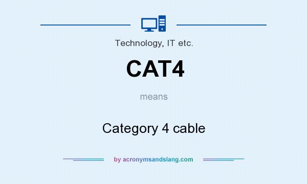 What does CAT4 mean? It stands for Category 4 cable