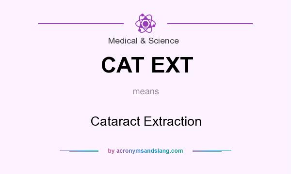 What does CAT EXT mean? It stands for Cataract Extraction