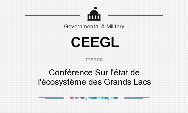 What does CEEGL mean? It stands for Conférence Sur l`état de l`écosystème des Grands Lacs