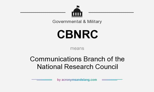 What does CBNRC mean? It stands for Communications Branch of the National Research Council