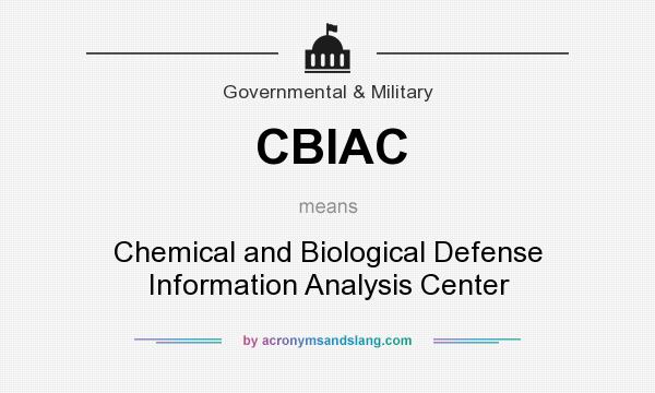 What does CBIAC mean? It stands for Chemical and Biological Defense Information Analysis Center