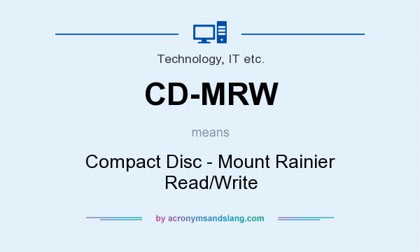 What does CD-MRW mean? It stands for Compact Disc - Mount Rainier Read/Write