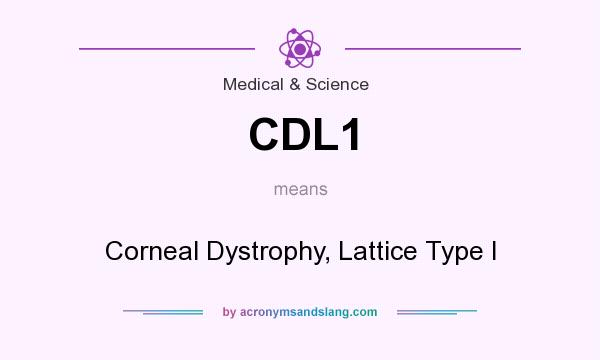 What does CDL1 mean? It stands for Corneal Dystrophy, Lattice Type I
