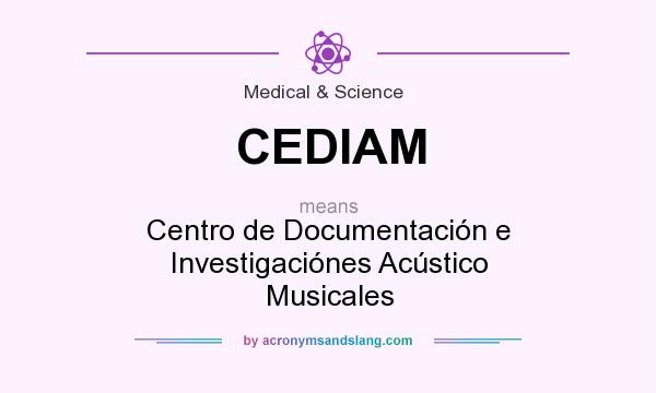 What does CEDIAM mean? It stands for Centro de Documentación e Investigaciónes Acústico Musicales