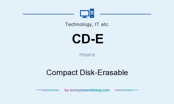 What does CD-E mean? It stands for Compact Disk-Erasable