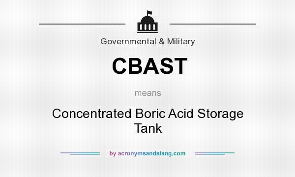 What does CBAST mean? It stands for Concentrated Boric Acid Storage Tank