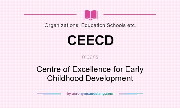 What does CEECD mean? It stands for Centre of Excellence for Early Childhood Development