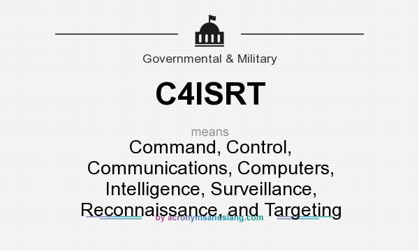 What does C4ISRT mean? It stands for Command, Control, Communications, Computers, Intelligence, Surveillance, Reconnaissance, and Targeting