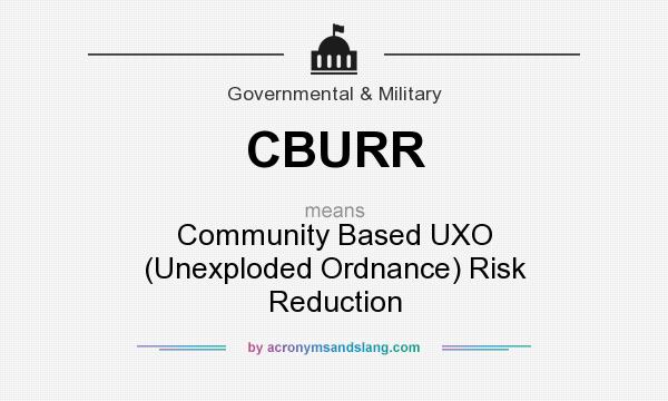 What does CBURR mean? It stands for Community Based UXO (Unexploded Ordnance) Risk Reduction