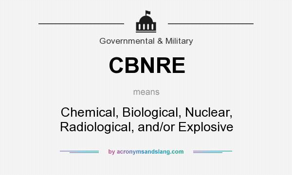 What does CBNRE mean? It stands for Chemical, Biological, Nuclear, Radiological, and/or Explosive