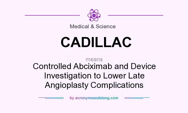 What does CADILLAC mean? It stands for Controlled Abciximab and Device Investigation to Lower Late Angioplasty Complications