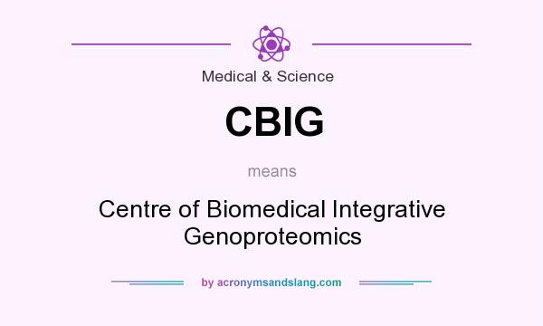 What does CBIG mean? It stands for Centre of Biomedical Integrative Genoproteomics
