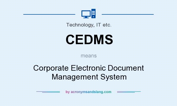 What does CEDMS mean? It stands for Corporate Electronic Document Management System