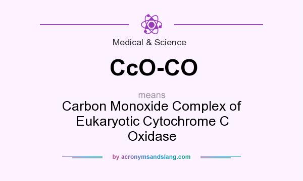 What does CcO-CO mean? It stands for Carbon Monoxide Complex of Eukaryotic Cytochrome C Oxidase