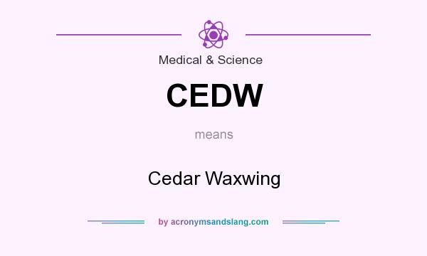What does CEDW mean? It stands for Cedar Waxwing