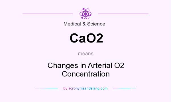 What does CaO2 mean? It stands for Changes in Arterial O2 Concentration